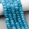 Natural White Jade Beads Strands, Dyed, Smooth Rondelle, Sky Blue, 8x5mm, Hole: 1mm, about 73~76pcs/strand, 14.57~15.16''(37~38.5cm)