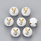 Electroplate Glass Beads, Round with Constellations Pattern, Golden Plated, Scorpio, 10mm, Hole: 1.2mm