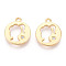 Brass Micro Pave Clear Cubic Zirconia Pendants, Flat Round with Girl Charms, Nickle Free, Real 18K Gold Plated, 15x12.9x1.2mm, Hole: 1.4mm