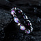Alloy Finger Rings, with Brass Micro Pave Cubic Zirconia and Opal Finding, Oval, US Size 7(17.3mm)