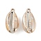 Acrylic Pendants, Imitation Shell, Shell Shape, Sandy Brown, 32x17x14mm, Hole: 2mm