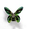 Acrylic Claw Hair Clips, Butterfly, Lime Green, 95x100x45mm