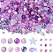 Mixed Styles Glass Beads, Mixed Shapes, Purple, 2~9x1.5~9mm, Hole: 0.8~1.6mm