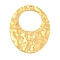 Ion Plating(IP) 304 Stainless Steel Pendants, Oval Charm, Real 18K Gold Plated, 44x34x1.5mm, Hole: 1.8mm