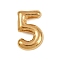 304 Stainless Steel Pendants, Figure Charms, Golden, Number 5, 20x13x5.5mm, Hole: 3x2mm