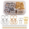 DIY Keychain Kits, with Alloy Lobster Claw Clasps and Swivel Clasps, Iron Findings and Brass Jump Rings, Mixed Color, 120pcs/box