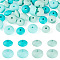 40Pcs 4 Styles Silicone Beads, Rondelle, Cyan, 12~14x6~8mm, Hole: 2~3mm, 10pcs/style