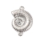 Rack Plating Brass Shell Shape Connector Charms, Cadmium Free & Lead Free, Long-Lasting Plated, Platinum, 15.5x11.5x3mm, Hole: 1.2mm