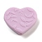 Silicone Focal Beads, Heart, Plum, 21x25x8.5mm, Hole: 2mm