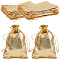 60Pcs Organza Drawstring Bags, Rectangle, Gold, 16x11cm