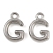 304 Stainless Steel Charms, Polished, Stainless Steel Color, Letter G, 9x6.5x2mm, Hole: 1.2mm