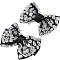 Bowknot Non-woven Fabrics Shoe Decoration, Detachable Alloy Rhinestone Shoe Buckle Clips, Crystal, 80x105x20mm