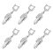 6Pcs Brass Fold Over Clasps, Pentagon, Platinum, 22x5mm, Hole: 3x3mm