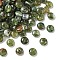 Acrylic Imitation Gemstone Beads, Rondelle, Two Tone, Green, 13~15.5x6~7.5mm, Hole: 1.8mm, about 657pcs/500g