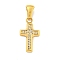 Ion Plating(IP) 304 Stainless Steel Cubic Zirconia Pendants, Cross Charm, Golden, 18.5x10x2mm, Hole: 6x3.5mm