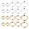 60Pcs 3 Style 2 Colors Brass Beads Frames, Long-Lasting Plated, Round Ring, Mixed Color, 6x2.5mm, Hole: 1mm, 10pcs/color