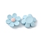 Opaque Resin Cabochons, Flower, Sky Blue, 24x26x8mm
