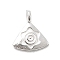 925 Sterling Silver Charms, with 925 Stamp, Silver Color Plated, Triangle, 9x8x1mm, Hole: 1.4mm