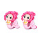 Opaque Resin Cabochons, Mermaid, Deep Pink, 31x24x7mm