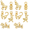10Pcs 5 Styles Brass Pendants, with Jump Ring, Real 18K Gold Plated, 9.5~16.5x6~15.5x3~6mm, Hole: 3mm, 2pcs/style