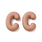 Spray Painted Alloy Pendants, Rubberized Style, Brown, Letter C, 22x15x6mm, Hole: 1.5mm