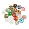 Natural & Synthetic Mixed Gemstone Donut/Pi Disc Charms, 14~14.5x4mm, Hole: 4mm