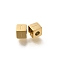 Ion Plating(IP) 304 Stainless Steel Beads, Cube with Letter, Real 14K Gold Plated, Letter I, 5x5x5mm, Hole: 2mm