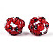 Round Resin Beads, with Polymer Clay & Rhinestone, Beetle, 18~20mm, Hole: 2~2.5mm