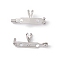 Alloy Pendants/Brooches, Back Bar Pins, Platinum, 11.5x26x6mm, Hole: 2mm, Pin: 0.7mm