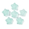 Transparent Spray Paint Glass Beads, Star with Bowknot, Medium Aquamarine, 14x15x7mm, Hole: 1.2mm