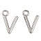 304 Stainless Steel Charms, Polished, Stainless Steel Color, Letter V, 9.5x6x2mm, Hole: 1.2mm