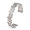Non-Tarnish 304 Stainless Steel Hollow Flower Open Cuff Bangles for Women, Stainless Steel Color, 5/8 inch(1.55cm), Inner Diameter: 2-1/2 inch(6.25cm)