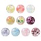 10Pcs 10 Colors Transparent Resin with Paillette Beads, Round, Mixed Color, 16mm, Hole: 2mm, 1pc/color