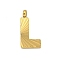 Ion Plating(IP) 304 Stainless Steel Charms, Handmade Engrave Figure, Full Polished, Golden, Letter L, 14x7x2mm, Hole: 1.8mm