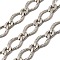 Brass Oval Link Chains, Unwelded, Figaro Chains, Real Platinum Plated, 9~15.5x6.5~9.5x2mm