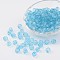 Transparent Acrylic Beads, Faceted, Round, Light Sky Blue, 8mm, Hole: 1.5mm