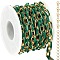 304 Stainless Steel Enamel Cable Chains, Oval, Unwelded, Ion Plating(IP), Golden, Sea Green, 11x8x2mm