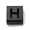 Ion Plating(IP) 304 Stainless Steel Square Slide Charms, Black, Letter H, 9x8x4mm, Hole: 3.5x8.5mm