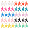 40Pcs 10 Colors Rack Plating Alloy Enamel Pendants, Cadmium Free & Lead Free, Starfish, Light Gold, Mixed Color, 17x11.5x3mm, Hole: 1.8mm, 4pcs/color
