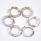 Acrylic Bead Frame, Imitation Gemstone Style, Ring, Floral White, 41x4.5mm, Hole: 2mm, about 130pcs/500g