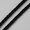 3-Ply Braided Polyester Braided Cords, Jewelry DIY Making, Flat, Black, 4x1.5mm, about 10.94 Yards(10m)/Bundle