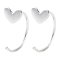 999 Fine Silver Pull Through Earrings, Silver, Heart, 12x5mm