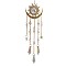 Metal Sun/Moon Pendant Decorations, Hanging Suncatchers, with Glass Cone/Teardrop Charms, for Outdoor Garden Decorations, Clear AB, 400mm