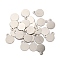 Flat Round Iron Charms, Platinum, 10x8x1mm, Hole: 1.2mm