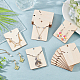 FINGERINSPIRE 24 pcs Wooden Earring Display Cards with Hanging Hole 2 Holes Ear Studs Display Cards Rectangle 2 Inclined Groove Necklace Organizer Cards Jewelry Tags for Retail Stores DIY-WH0320-20F-5