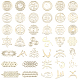 SUNNYCLUE 40 Sheets Copper Resin Stickers Resin Supplies Transparent Decorate Stickers with Holographic Clear Film for Resin Craft DIY Jewelry in Assorted Shapes DIY-SC0010-59-1