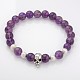 Unique Design Skull Natural & Synthetic Mixed Stone Beaded Stretch Bracelets BJEW-JB01847-2