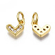 Brass Micro Pave Cubic Zirconia Charms KK-N227-33G-04-NF-2