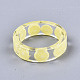 透明エポキシ樹脂フィンガー指輪  レモン  淡黄色  usサイズ6 1/4(16.5mm) RJEW-S047-001G-3