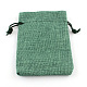 ポリエステル模造黄麻布包装袋巾着袋  ミディアムシーグリーン  23x17cm X-ABAG-R005-17x23-07-1